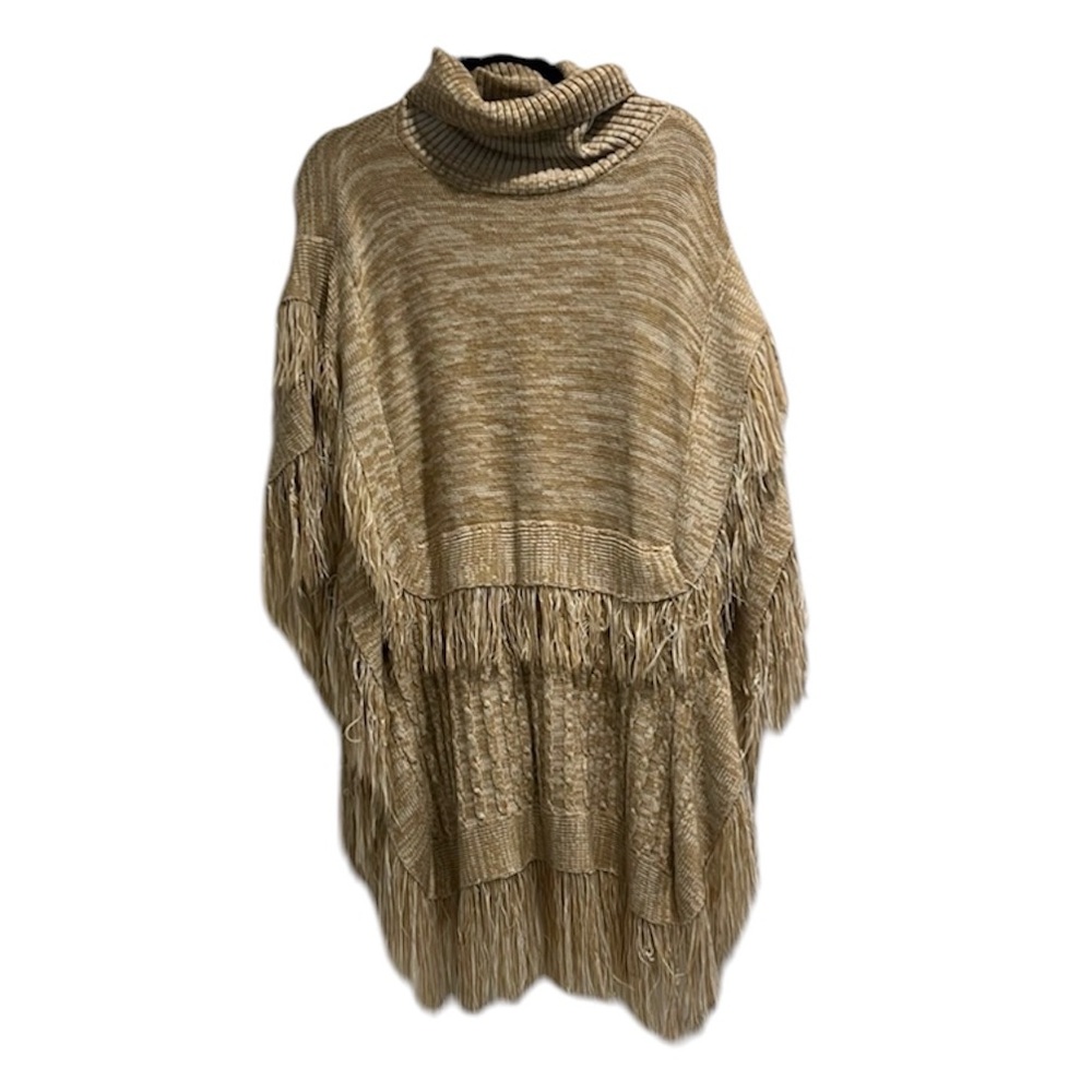 NY & Company | Turtleneck Poncho w/ Fringe Detail
